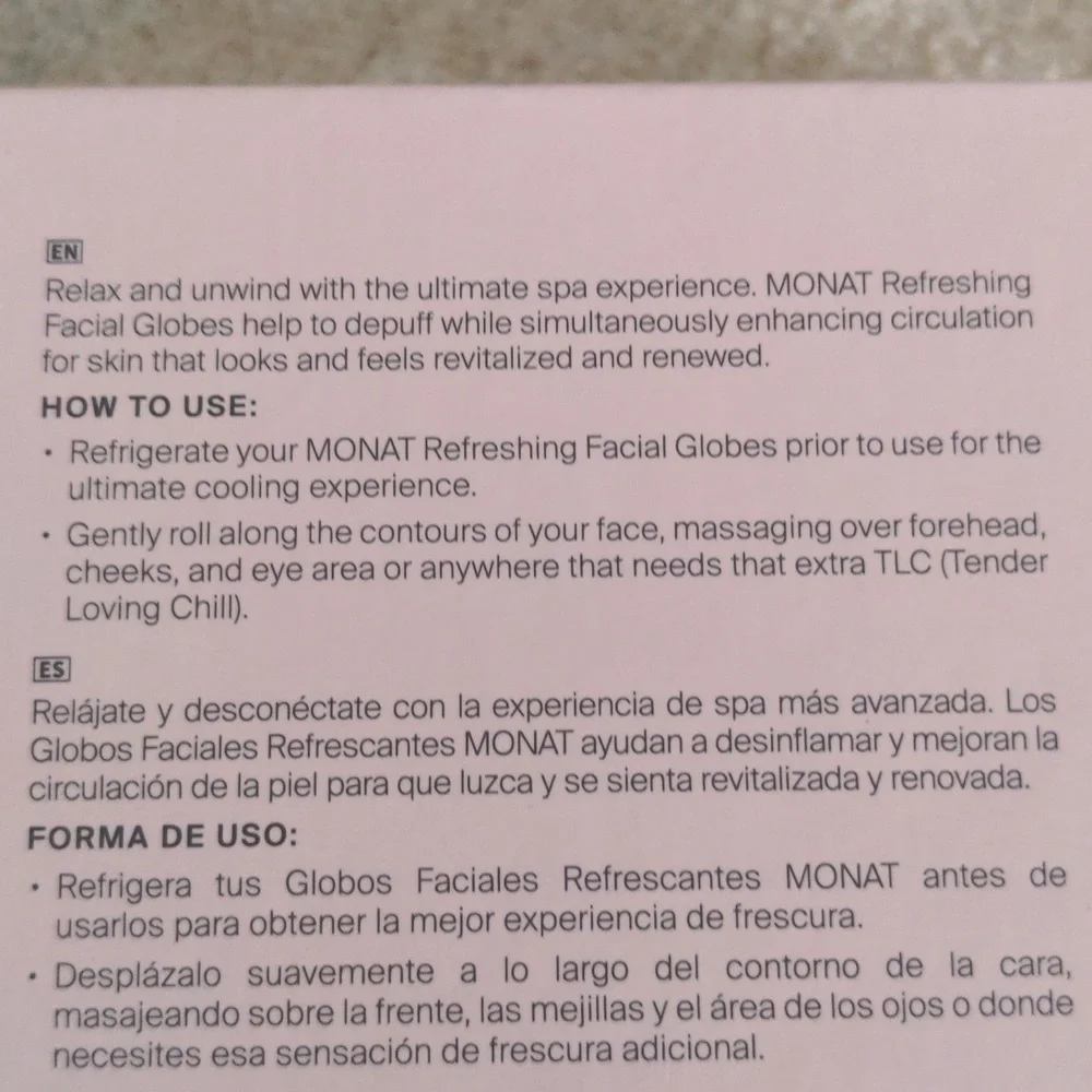 New MONAT Refreshing Facial Globes & Thermamask Gel Mask Skin Care